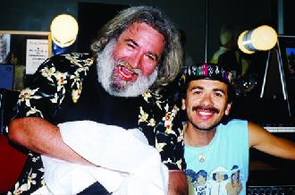 Carlos Santana and Jerry Garcia