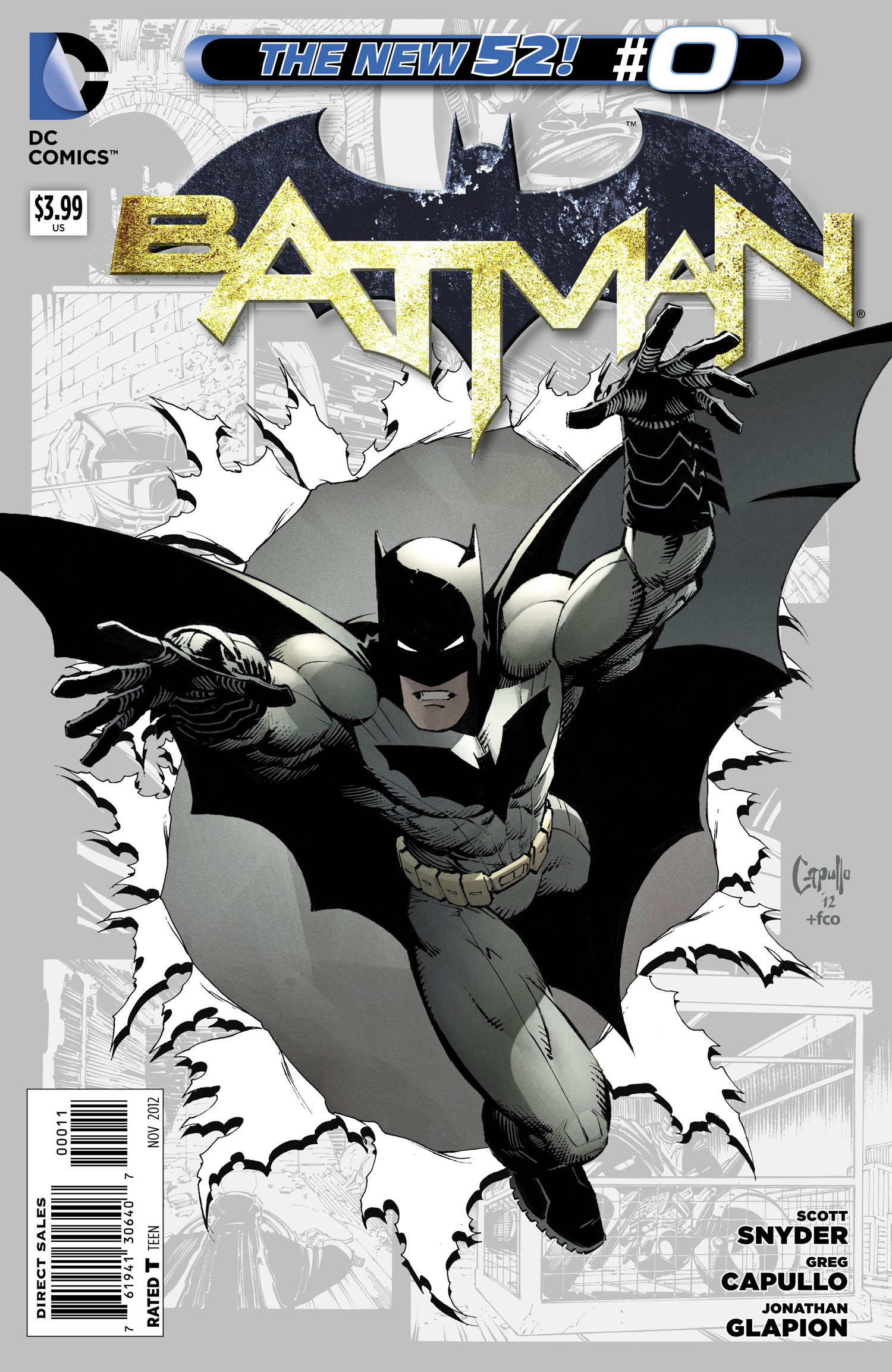Batman zero cover Greg Capullo