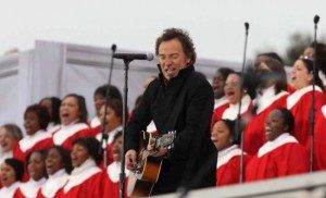 Bruce Springsteen performed an acoustic version of his 2002 hit: "The Rising" at President Obama's first inauguration. (Photo by Dennis Brack)