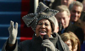 Arehta Franklin sings at President Obama's Inauguration