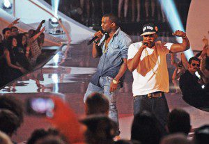 Jay-Z and Kanye West debuted "Otis" at the 2011 VMA Awards to much delight. (Photo property of Getty Images)
