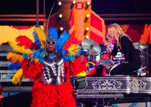 Cee Lo Green and Gwynth Paltrow transported the Grammys to a colorful world when they performed "Forget You" at the 2011 ceremony. (Photo property of Getty Images)