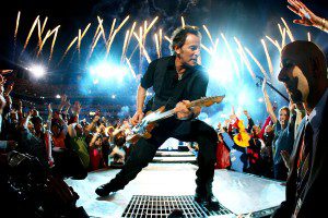 Bruce Springsteen and the mighty E Street Band entertained the crowd during the 2009 Super Bowl. (Photo by Jamie Squire of Getty Images)