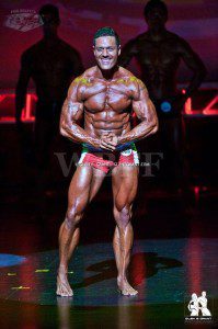 Micah's absolute pinnacle on his time on the WBFF stage was when he became the first Muscle Model World Champion. (Photo by Glen E. Grant; Courtesy of Micah Lacerte) 
