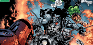 Lobo brawled with both Hal Jordan and Atrocitus during the fourth volume of "Green Lantern." (Artwork property of DC Comics)