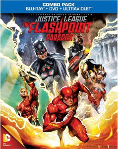 Several voice actors and key crew members will be at the world premiere of "Justice League: The Flashpoint Paradox" at the 2013 San Diego Comic Con.  (DVD cover property of DC Comics)