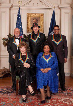Billy Joel, Carlos Santana, Herbie Hancock, Shirley MacLaine & Martina Arroyo were this year's Kennedy Center Honorees (Photo property of the John F. Kennedy for the Performing Arts)