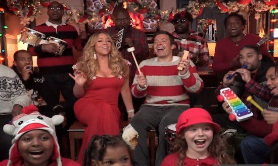 Mariah Carey dropped by "Late Night" for some holiday merriment! (Photo property of NBC's Lloyd Bishop)