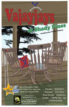 Vicki Vodrey hit her stride in her latest play: "The Frowning Vajayjays of Shady Pines." (Poster artwork property of InformaQueue)