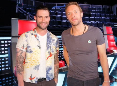 Coldplay's Chris Martin assisted Adam Levine with helping his coach move to the Live Rounds. (Photo property of NBC)