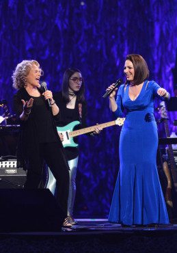 Longtime friends and music trailblazers Carole King and Gloria Estefan might honor each other if they get honored by the Kennedy Center. (Photo property of Getty Images North America's Ethan Miller)