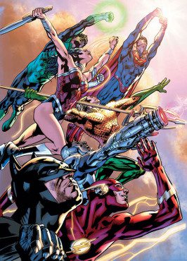 Comic book icon Bryan Hitch took the Justice League to new cinematic heights in the relaunched "Justice League of America." (Artwork by Bryan Hitch; Property of DC Comics)