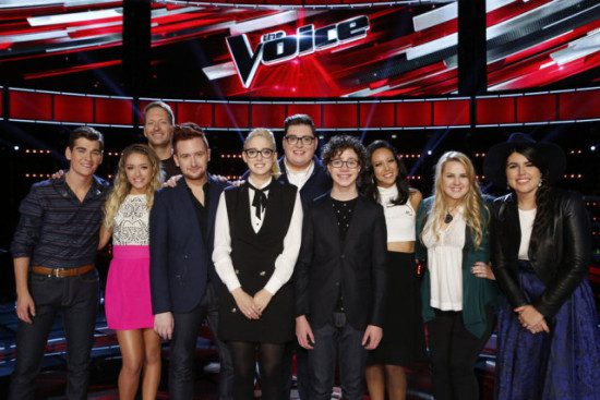 "The Voice: Season Nine" Top 10 pose together during a show taping. (Photo property of NBC's Trae Patton)