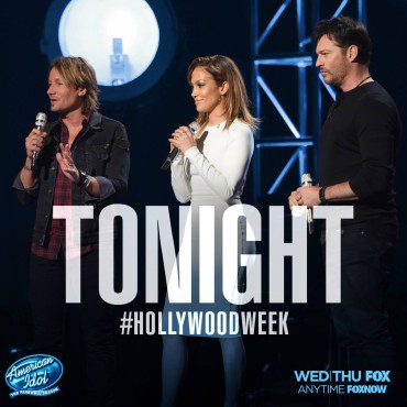 Judges Keith Urban, Jennifer Lopez and Harry Connick, Jr. talk to the remaining singers before they sing their solos during Hollywood Week. (Photo & graphic property of FOX, FremantleMedia North America & 19 Entertainment) 