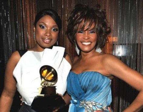 Jennifer Hudson posed with her idol, Whitney Houston, after the iconic megastar awarded the Oscar winner---her first Grammy. (Photo property of Getty Images) 