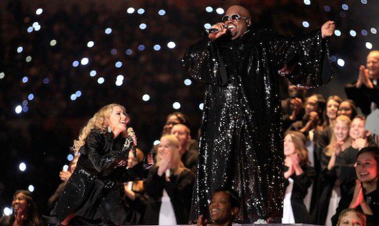 Madonna & CeeLo Green took the Super Bowl audience to church when they sang "Like A Prayer" during the 2012 Super Bowl. (Photo property of FilmMagic's Jeff Kravitz) 
