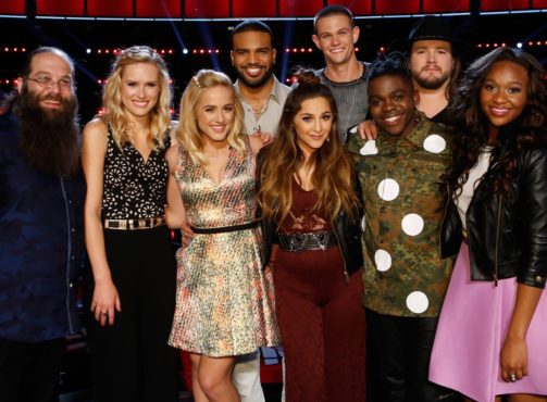 "The Voice: Season 10" Top Nine pose together before finding out tonight's results. (Photo property of NBC)