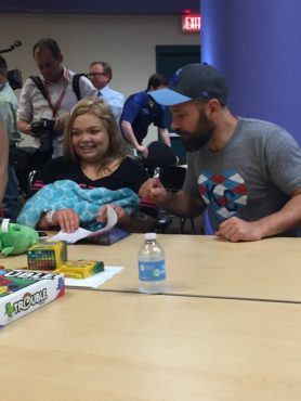 Paul Rudd has a special moment with a Children's Mercy Hospital patient. (Photo property of Jacob Elyachar) 