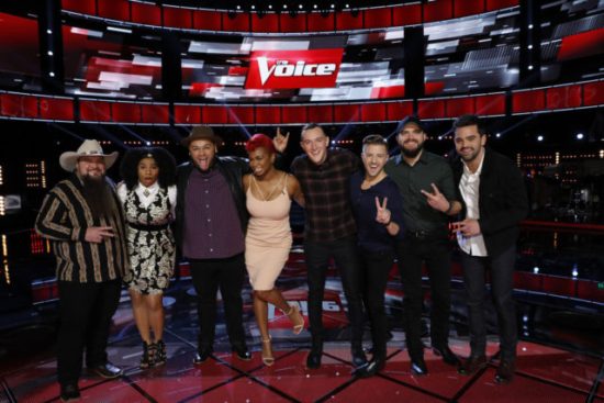 "The Voice: Season 11" Top Eight pose together. (Photo property of NBC's Trae Patton)