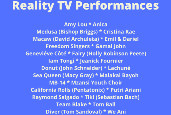 Here are Jake's Take's Top 25 Reality TV Performances of 2023! (Graphic property of Jake's Take with Jacob Elyachar and show logos belong to their respective shows and networks!)