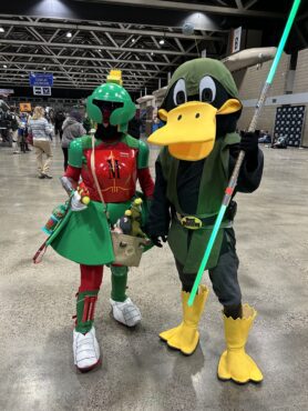Planet Comicon Kansas City cosplayers dressed up as Marvin the Martian and Duck Dodgers. (Photo property of Jake's Take with Jacob Elyachar)