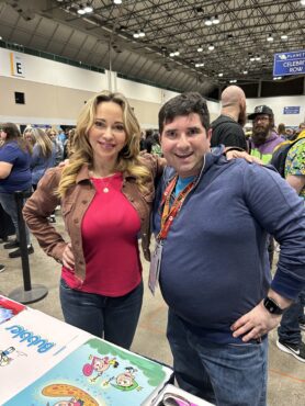 Legendary voice actor Tara Strong and I posed together at Planet Comicon Kansas City.