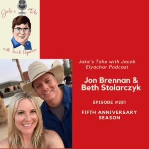 Reality TV Legends Jon Brennan & Beth Stolarczyk visited 'The Jake's Take with Jacob Elyachar Podcast' to talk 'The Real World: Los Angeles - Homecoming,' 'The Challenge,' & launching their podcast: 'Getting Real with Jon & Beth.'